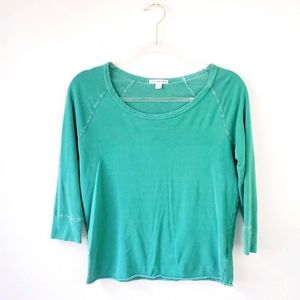 James Perse Standard Teal Blue 3/4 Sleeve Top